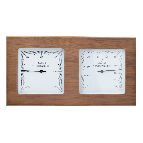 Sauna thermo-hygrometer 2-delig vierkant - Red Cedar