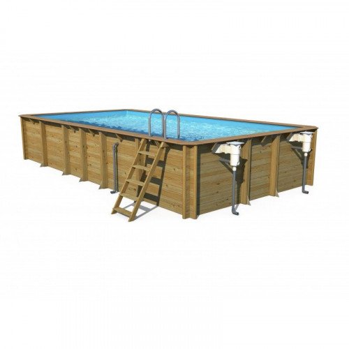 Cerland houten zwembad Odyssea Rectangle 8x4 Liner blauw