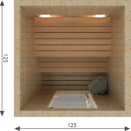 Zelfbouw Sauna 150 x 200 x 195 cm 