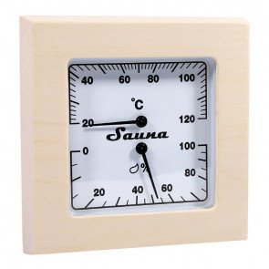 Sauna thermo-hygrometer vierkant - Pine