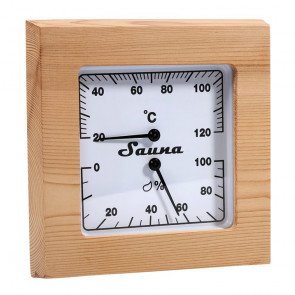 Sauna thermo-hygrometer vierkant - Red Cedar