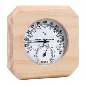 Basic afgeronde sauna thermo-hygrometer - Pine