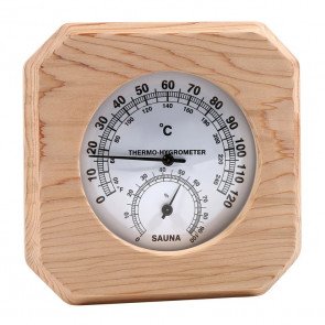 Basic afgeronde sauna thermo-hygrometer - Red Cedar
