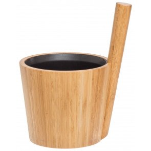 Rento bamboe sauna emmer (5 liter) met staafgreep - duo black