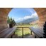 Dundalk panorama barrel sauna met veranda ø213 x 310 cm - Clear Red Cedar panoramisch uitzicht (PD)